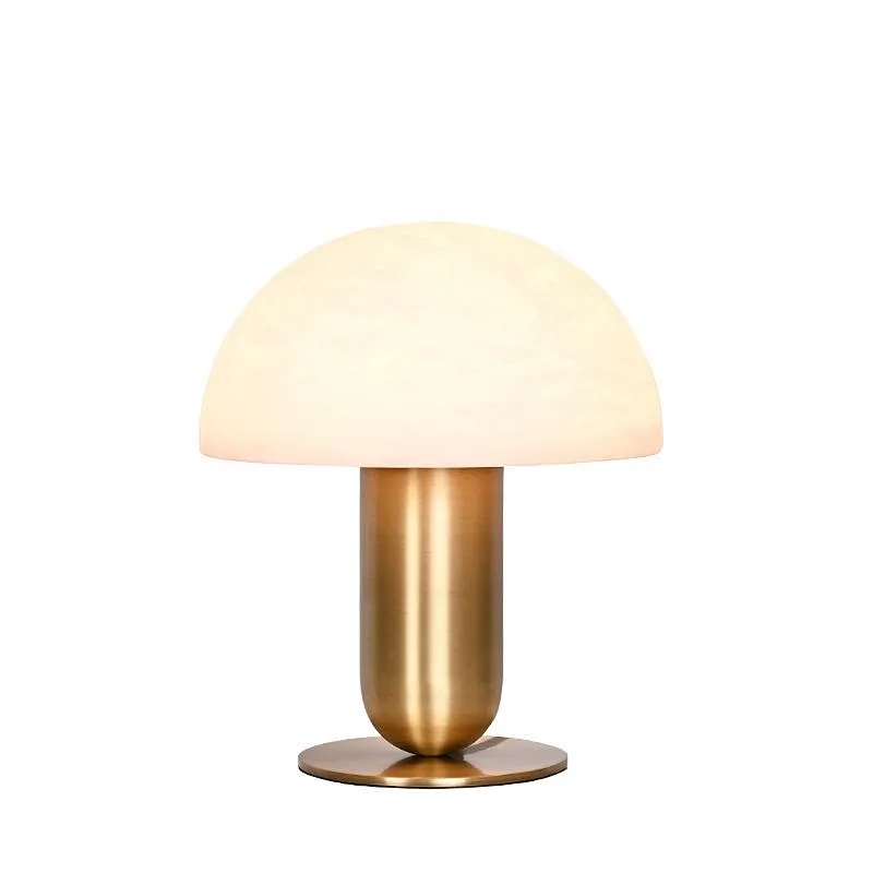 Antique brass mushroom alabaster bedside table lamp for bedroom and dining-table