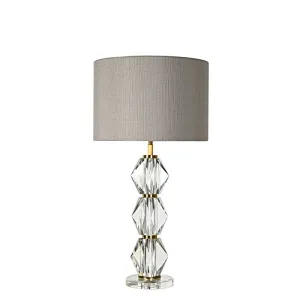 Modern style prismatic cube solid crystal glass bedside table lamp for living room sofa lamp