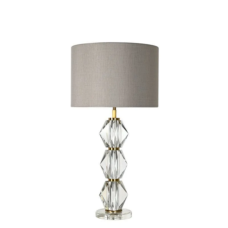 Modern style prismatic cube solid crystal glass bedside table lamp for living room sofa lamp
