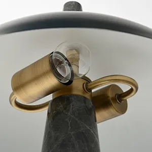 Bronze shade grey marble pillar retro bedside table lamp for bedroom