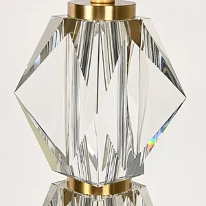 Modern style prismatic cube solid crystal glass bedside table lamp for living room sofa lamp