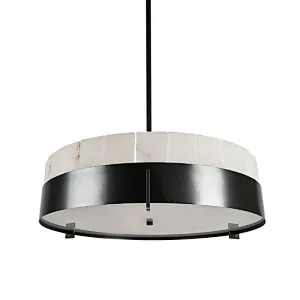 Simple luxury circular slice alabaster restaurant pendant light