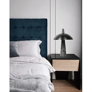 Bronze shade grey marble pillar retro bedside table lamp for bedroom
