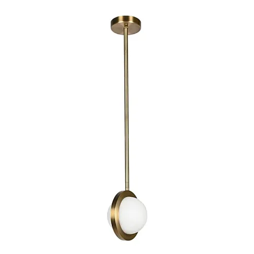 Antique brass finish single planet ball alabaster pendant lamp for restaurant and bedside