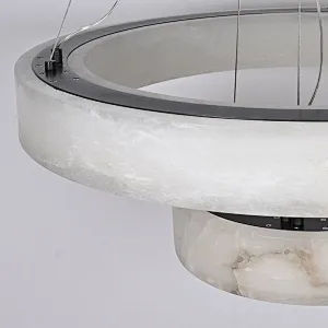 LED light source luxury alabaster ring chandelier pendant light for restaurant and living room