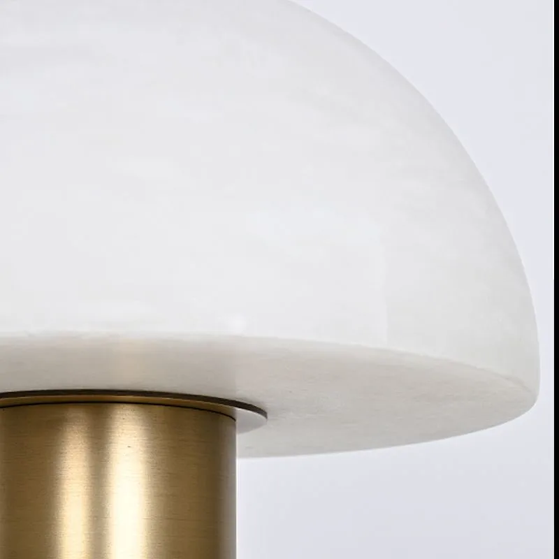 Antique brass mushroom alabaster bedside table lamp for bedroom and dining-table
