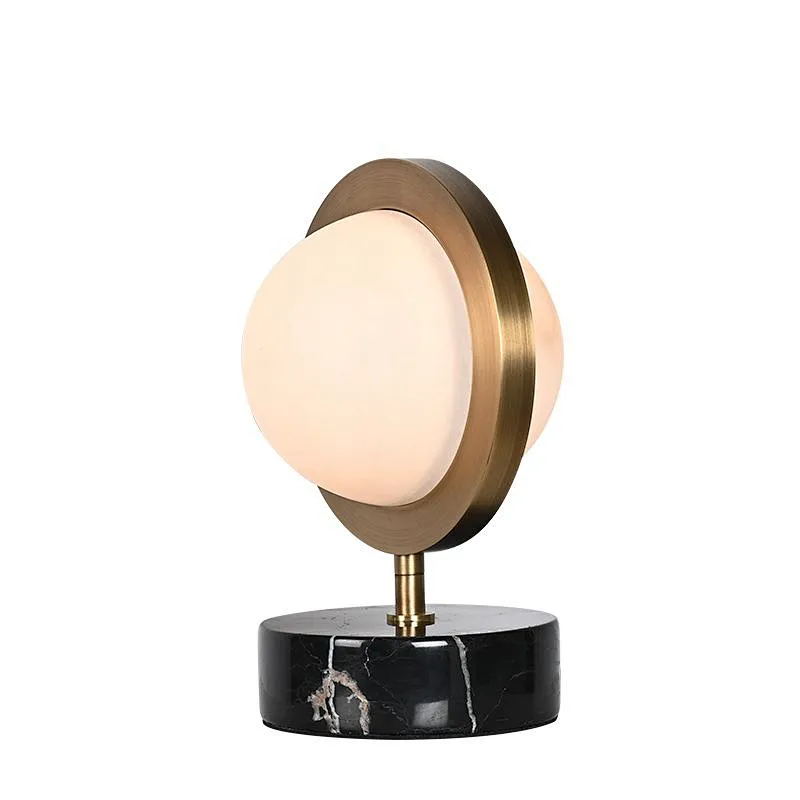 Antique brass finish creative planet alabaster bedside table lamp for bedroom and dining-table