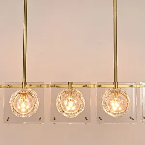 Honeycomb crystal glass balls long pendant light for restaurant