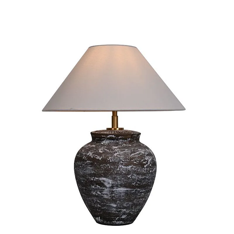 Vintage Handmade Rustic Wabi Sabi Inspired Pottery Ceramic Table Lamp