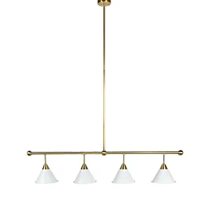 Concise antique brass finish white shade pendant light for restaurant dining room