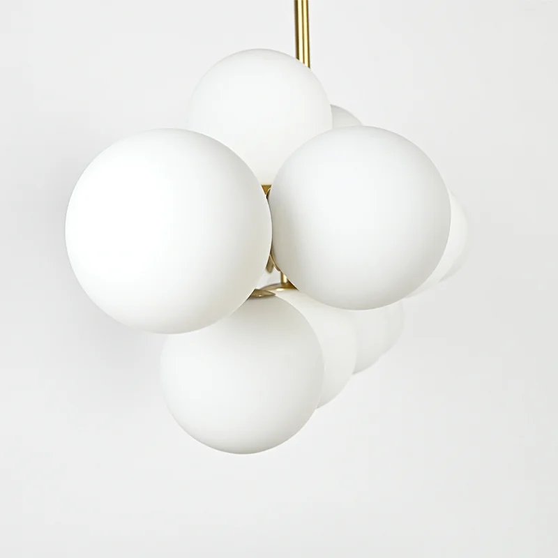 Modern style milky glass balls pendant light for restaurant dining room