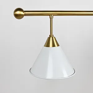 Concise antique brass finish white shade pendant light for restaurant dining room