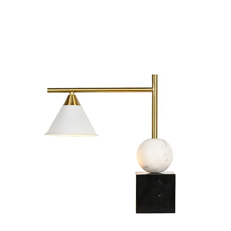 Concise marble base reading desk table lamp