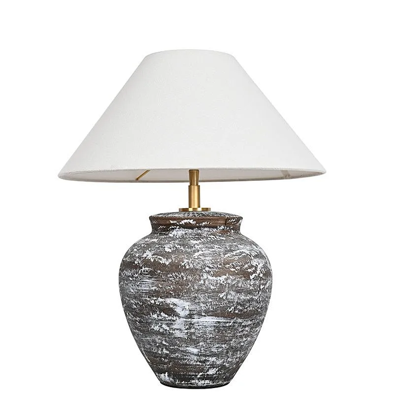 Vintage Handmade Rustic Wabi Sabi Inspired Pottery Ceramic Table Lamp