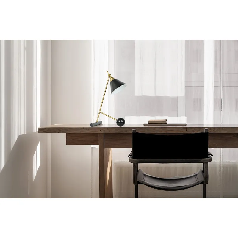 Concise marble ball antique reading desk table lamp