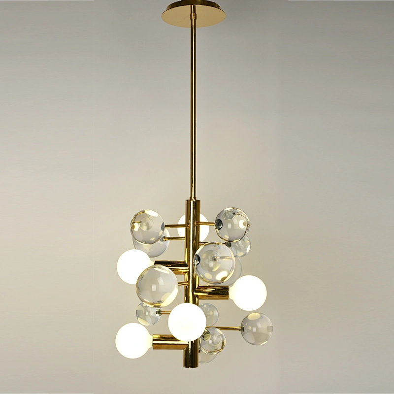 Modern style globe bubble crystal glass pendant light restaurant chandelier for dining room