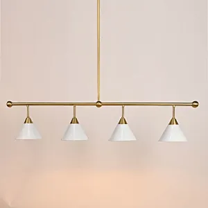 Concise antique brass finish white shade pendant light for restaurant dining room