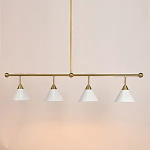 Concise antique brass finish white shade pendant light for restaurant dining room