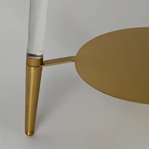 Simple three-legged triangle acrylic floor lamp with fabric lampshade for living room