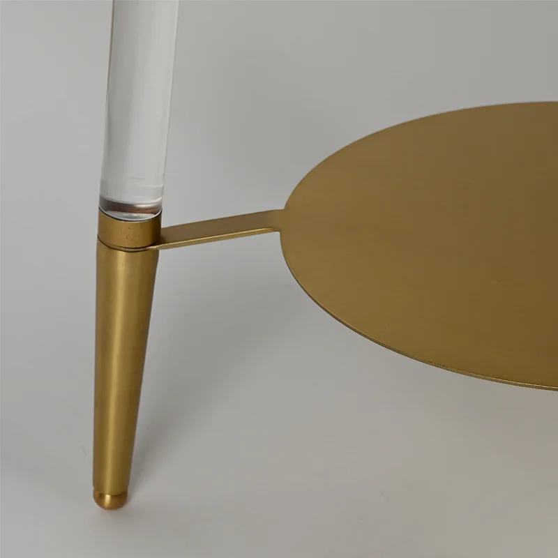 Simple three-legged triangle acrylic floor lamp with fabric lampshade for living room