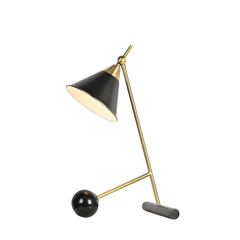 Concise marble ball antique reading desk table lamp