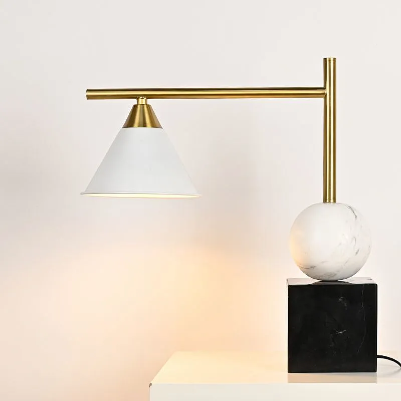 Concise marble base reading desk table lamp