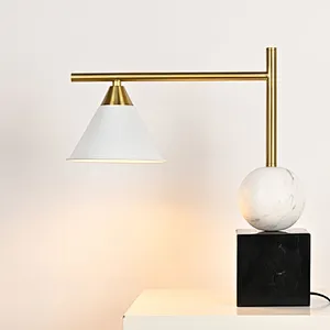 Concise marble base reading desk table lamp