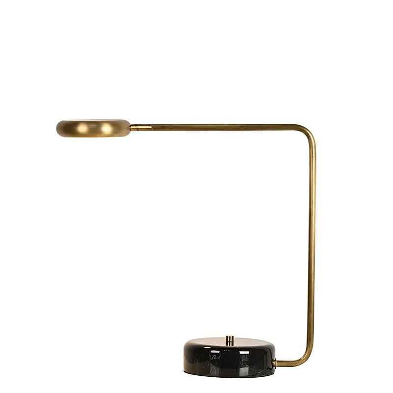 LED concise black marble base reading desk light table lamp