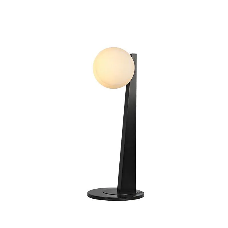 Bronze finish moon alabaster bedside table lamp for living room and bedroom