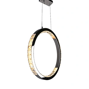 Hanging crystal glass LED ring pendant light ceiling light for dinning room