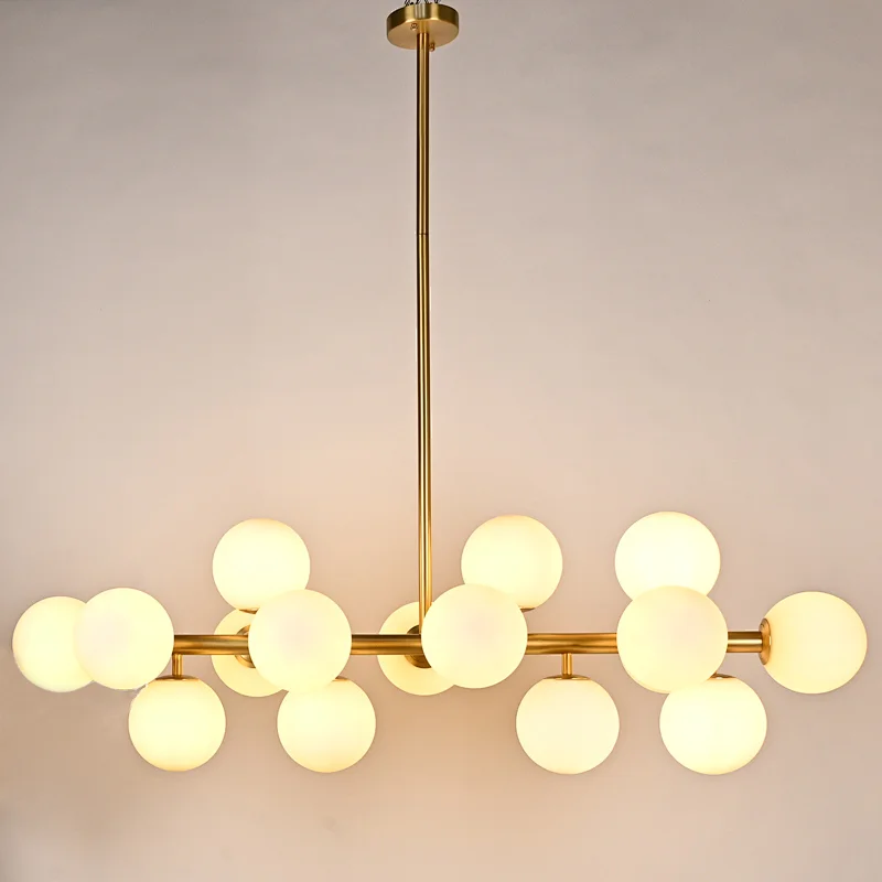 Modern style milky glass balls pendant light for restaurant dining room