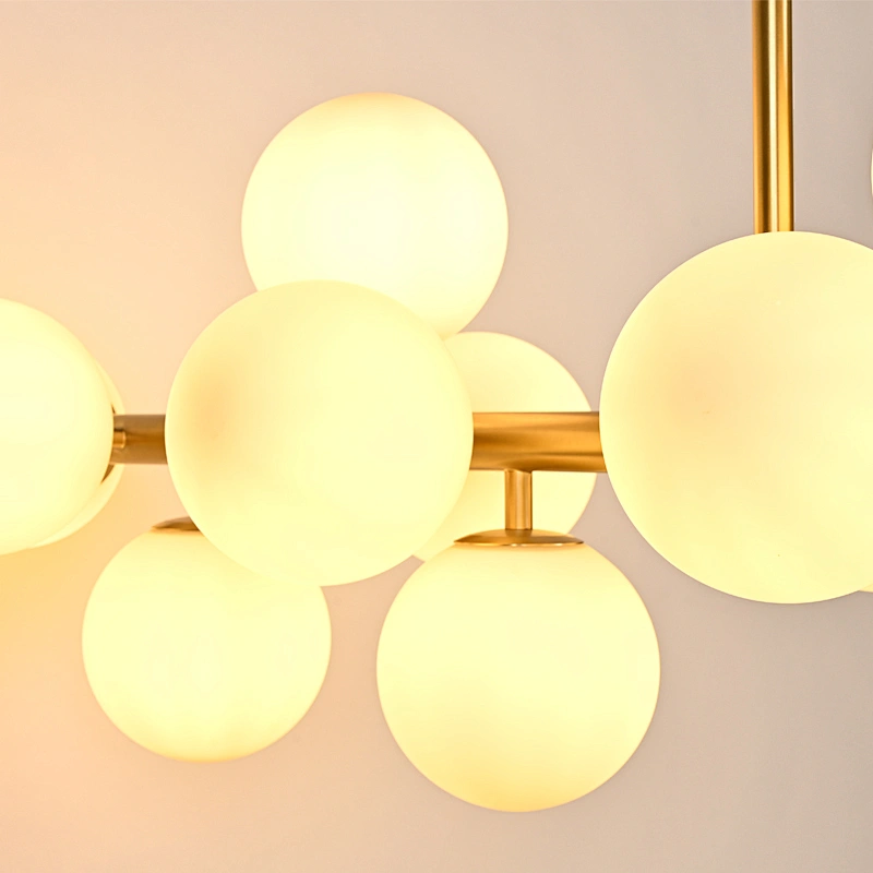 Modern style milky glass balls pendant light for restaurant dining room