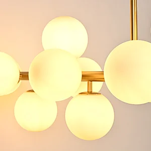 Modern style milky glass balls pendant light for restaurant dining room