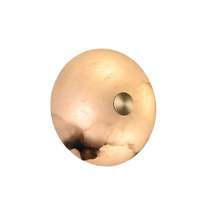 Semicircle shell alabaster bedside wall light for living room and bedroom
