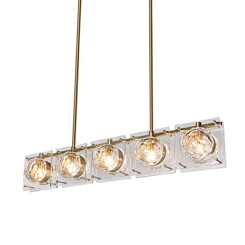 Honeycomb crystal glass balls long pendant light for restaurant