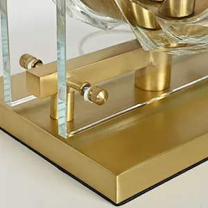 Honeycomb crystal glass ball antique brass base bedside table lamp