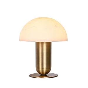Antique brass mushroom alabaster desk table lamp for living room and study