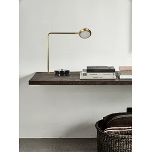 LED concise black marble base reading desk light table lamp