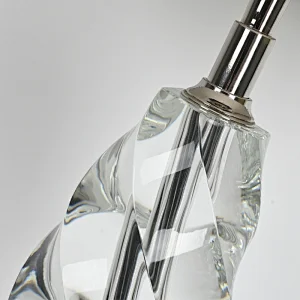 Modern style handmade twisted crystal glass bedside table lamp with fabric lampshade for living room bedroom