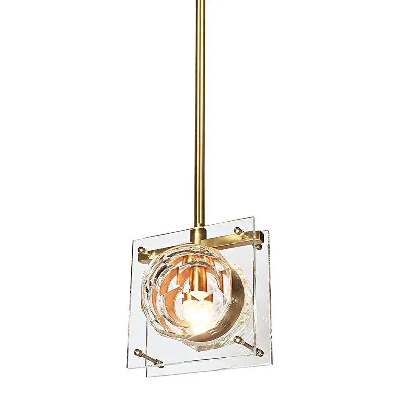 Honeycomb crystal glass ball pendant light for bedside dining room