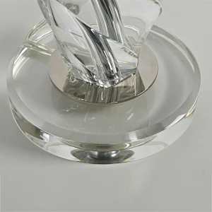 Modern style handmade twisted crystal glass bedside table lamp with fabric lampshade for living room bedroom