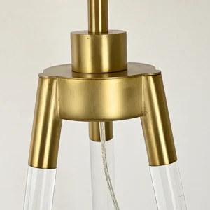 Simple three-legged acrylic desk table lamp with fabric lampshade for living room