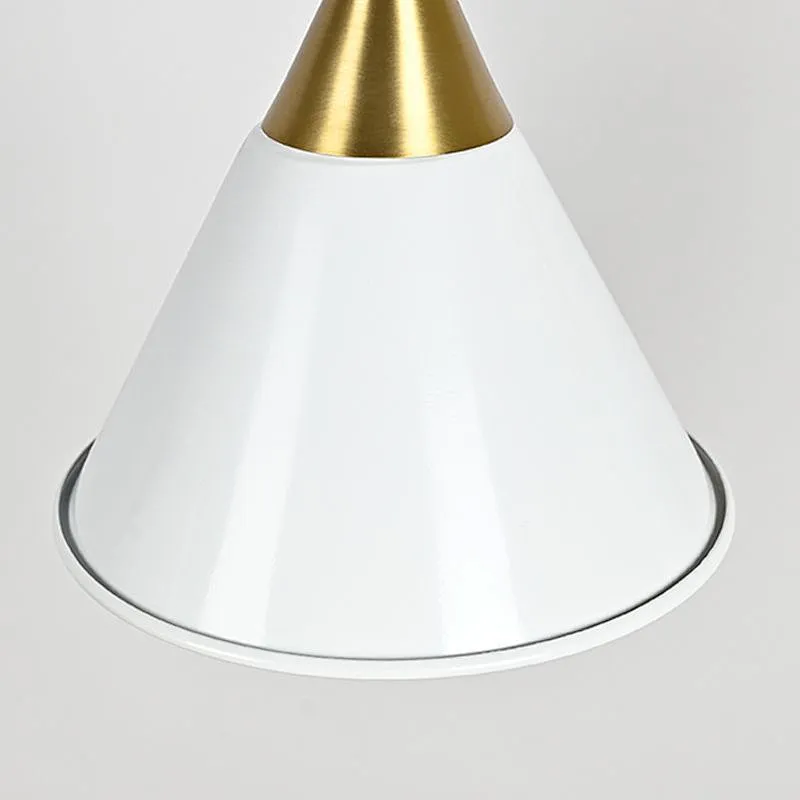 Concise antique brass finish white shade pendant light for restaurant dining room