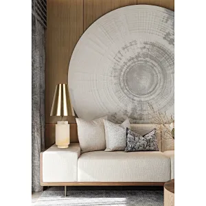 Solid alabaster stone base classic table lamp with brass finish lampshade