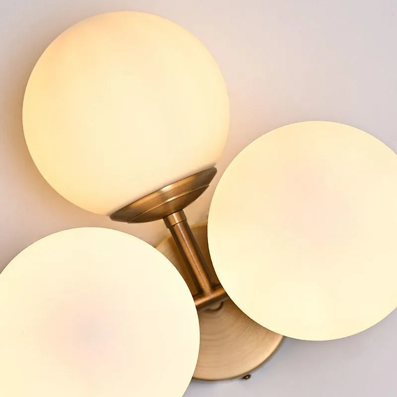 Modern style fruited melons milky glass ball wall lamp