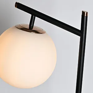 Modern style dimmable bronze finish hanging melon milky glass ball table lamp