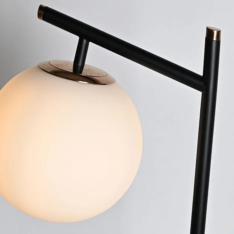 Modern style dimmable bronze finish hanging melon milky glass ball table lamp