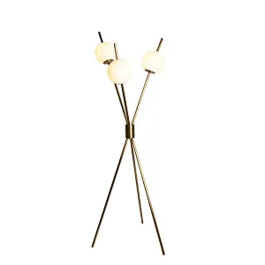 Modern style brass finish fruited melons milky glass ball floor lamp for living room bedroom