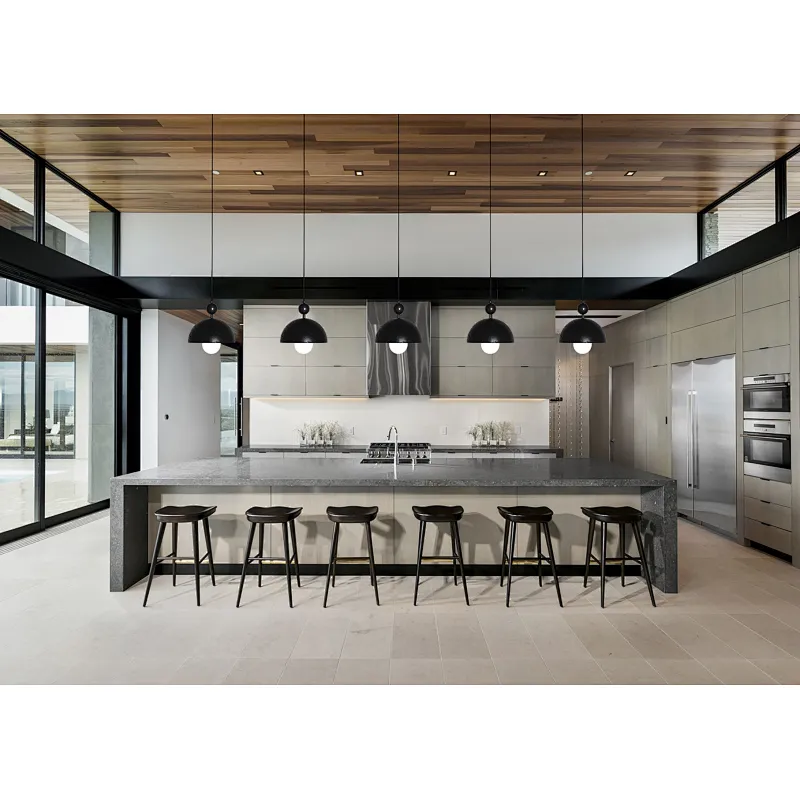Antique bronze finish semicircle natural black travertine stone restaurant pendant light