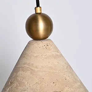 Cone natural travertine stone restaurant pendant light